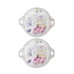 White Premium Ceramic Serving Tray Round Shape Pack Of 2