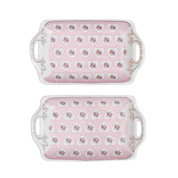 White Premium Ceramic Serving Tray Round Shape Pack Of 2