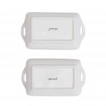 White Premium Ceramic Serving Tray Round Shape Pack Of 2 - Image 5