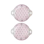 White Premium Ceramic Serving Tray Round Shape Pack Of 2