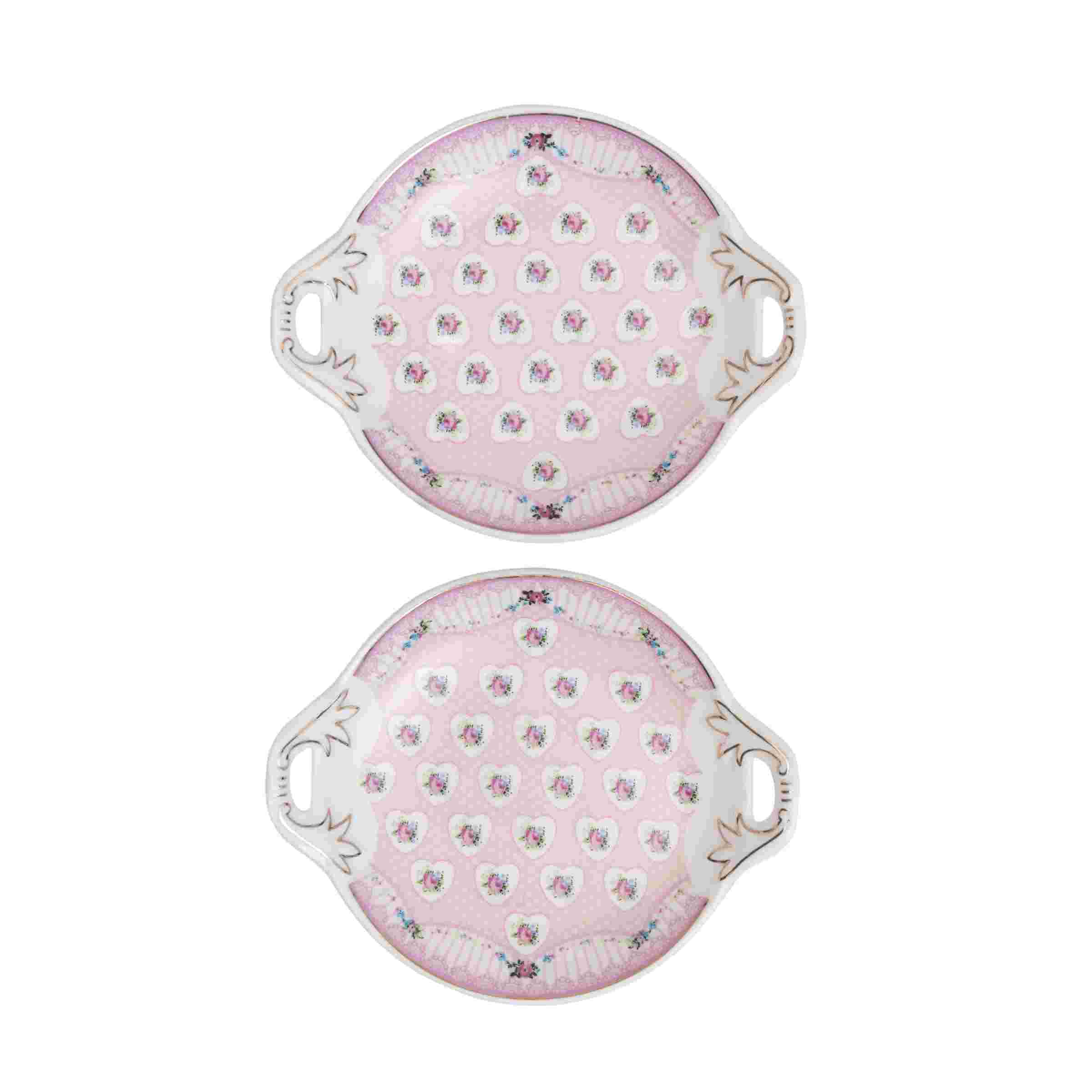 0P4A3472 White Premium Ceramic Serving Tray Round Shape Pack Of 2 - Image 1