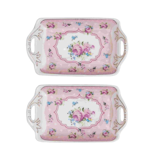 White Premium Ceramic Serving Tray Round Shape Pack Of 2