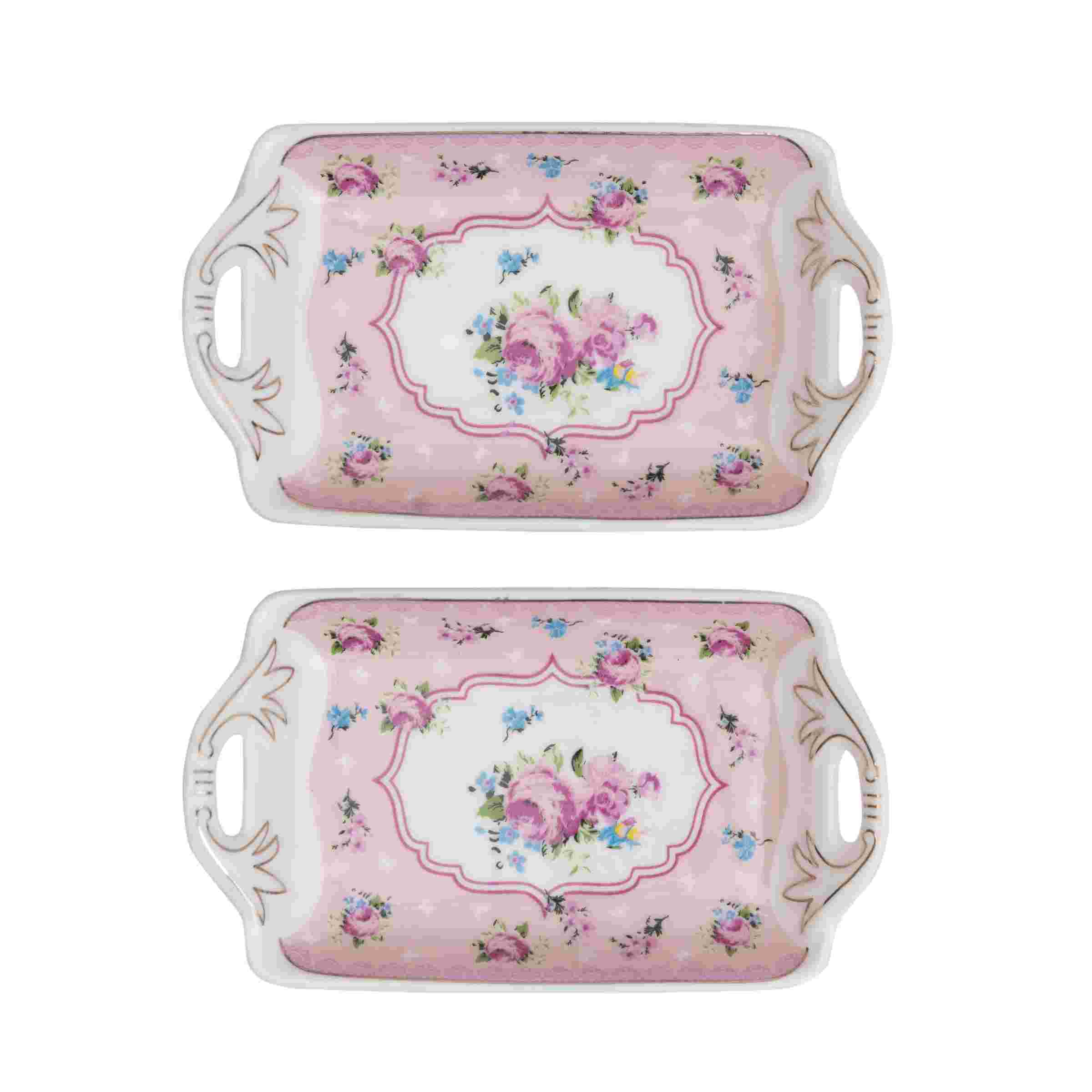 0P4A3477 White Premium Ceramic Serving Tray Round Shape Pack Of 2 - Image 1