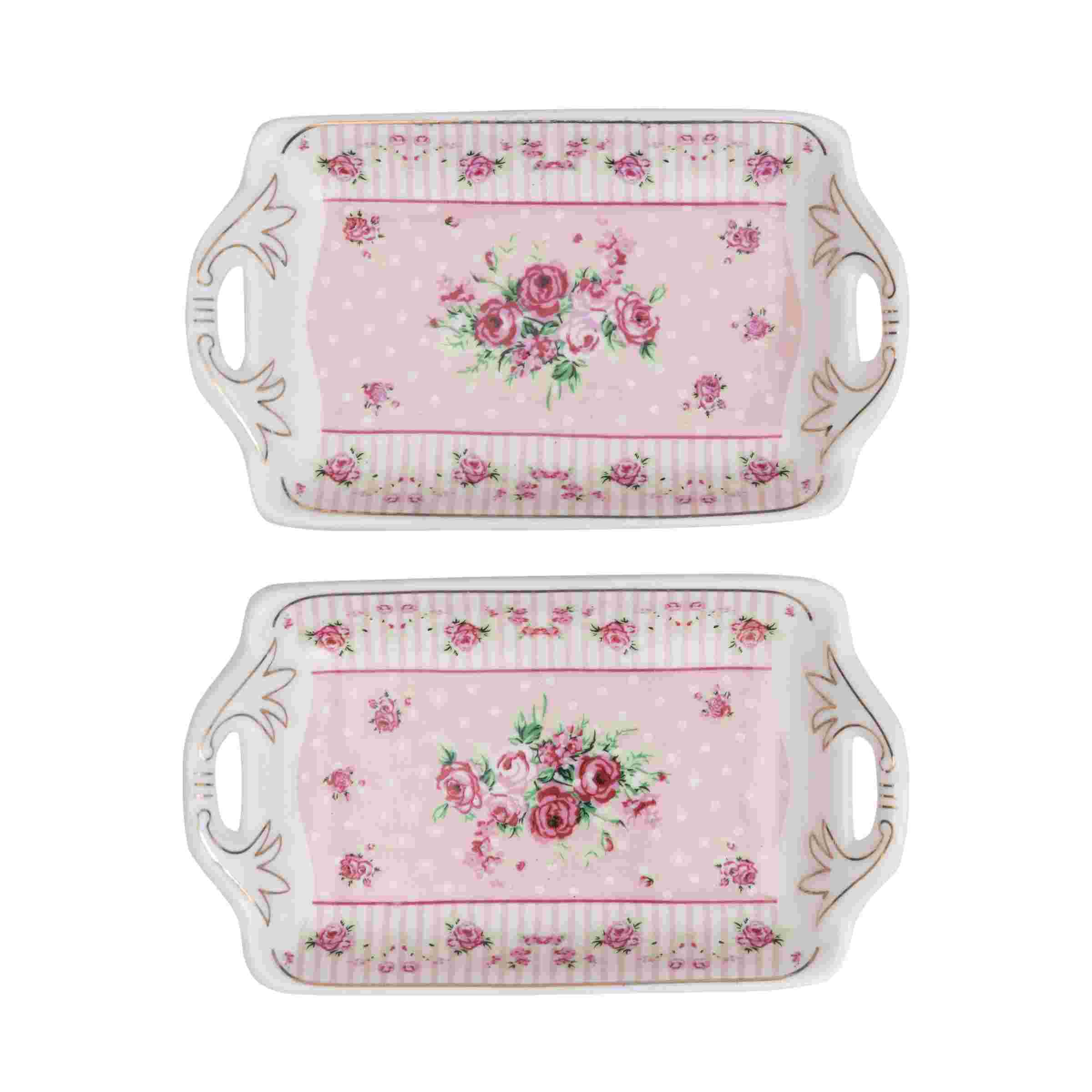 0P4A3478 White Premium Ceramic Serving Tray Round Shape Pack Of 2 - Image 1