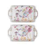 White Premium Ceramic Serving Tray Rectangle Shape Pack Of 2