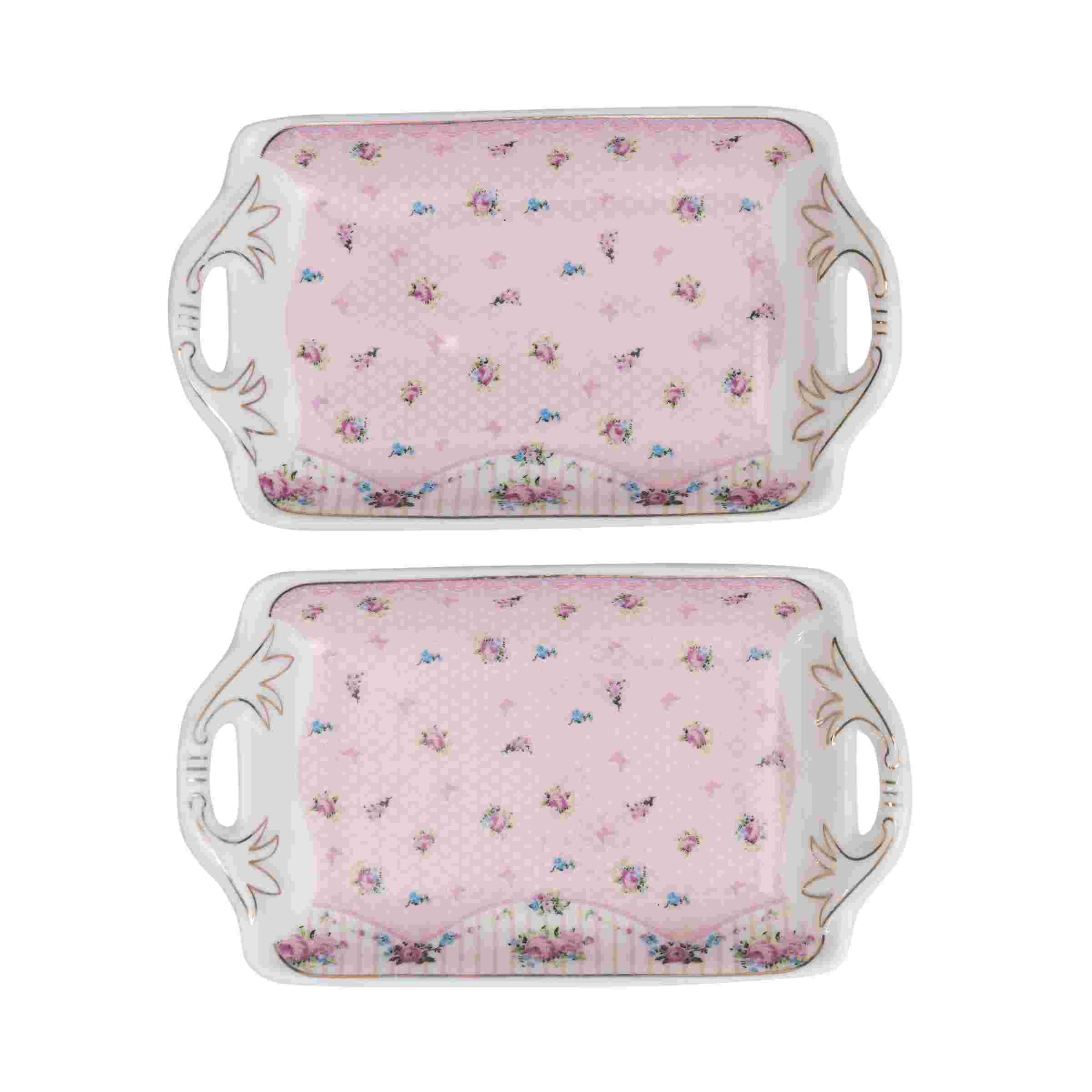 0P4A3487 White Premium Ceramic Serving Tray Round Shape Pack Of 2 - Image 1