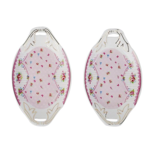 White Premium Ceramic Serving Tray Oval Shape Pack Of 2