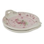 White Premium Ceramic Serving Tray Round Shape Pack Of 2 - Image 4