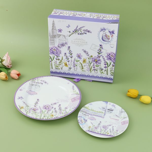 Lavender Set of 6 serving plates and big cake plate