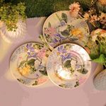 Tropical Garden Bloom Ceramic Dinner & Serve Plate Set of 2
