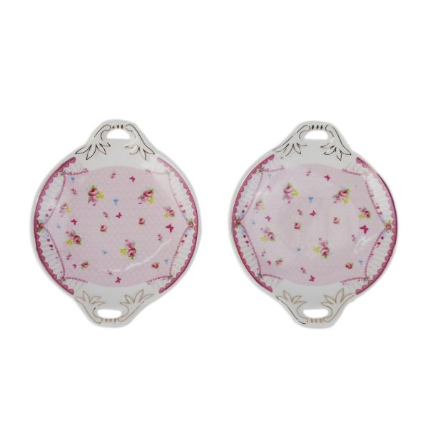White Premium Ceramic Serving Tray Round Shape Pack Of 2