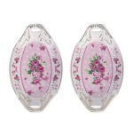 White Premium Ceramic Serving Tray Oval Shape Pack Of 2
