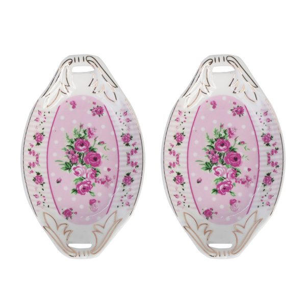 White Premium Ceramic Serving Tray Oval Shape Pack Of 2