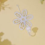 Decorative Floral Wall Hook White Metal Pack of 4 - Image 3