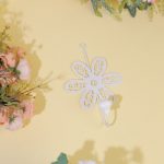 Decorative Floral Wall Hook White Metal Pack of 4 - Image 2