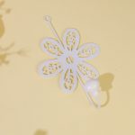 Decorative Floral Wall Hook White Metal Pack of 4