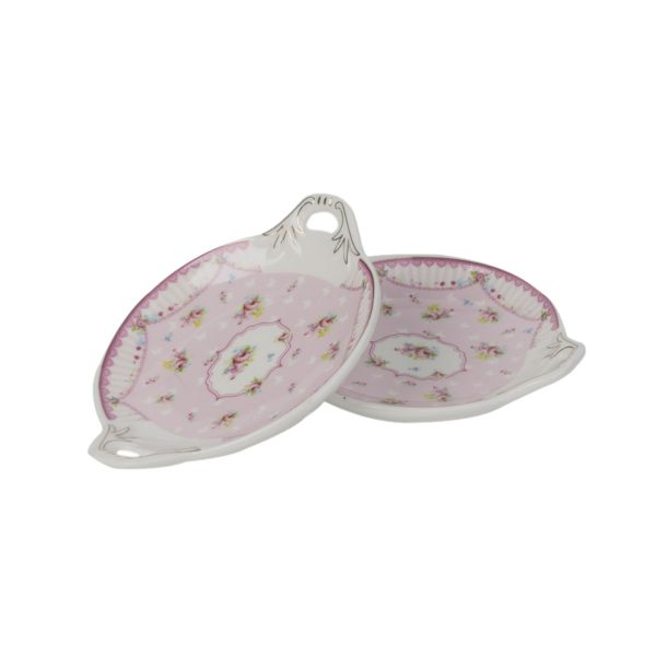White Premium Ceramic Serving Tray Round Shape Pack Of 2