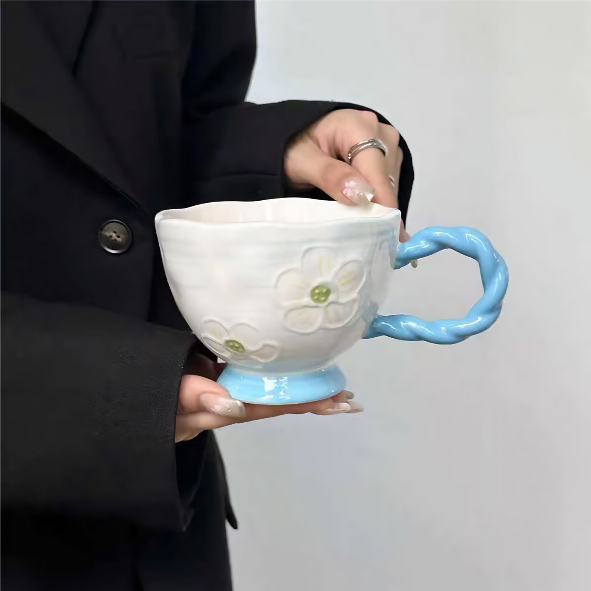 5 Ceramic Colorful Cup YX-702B Blue - Image 1
