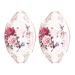 White Premium Ceramic Serving Tray Oval Shape Pack Of 2