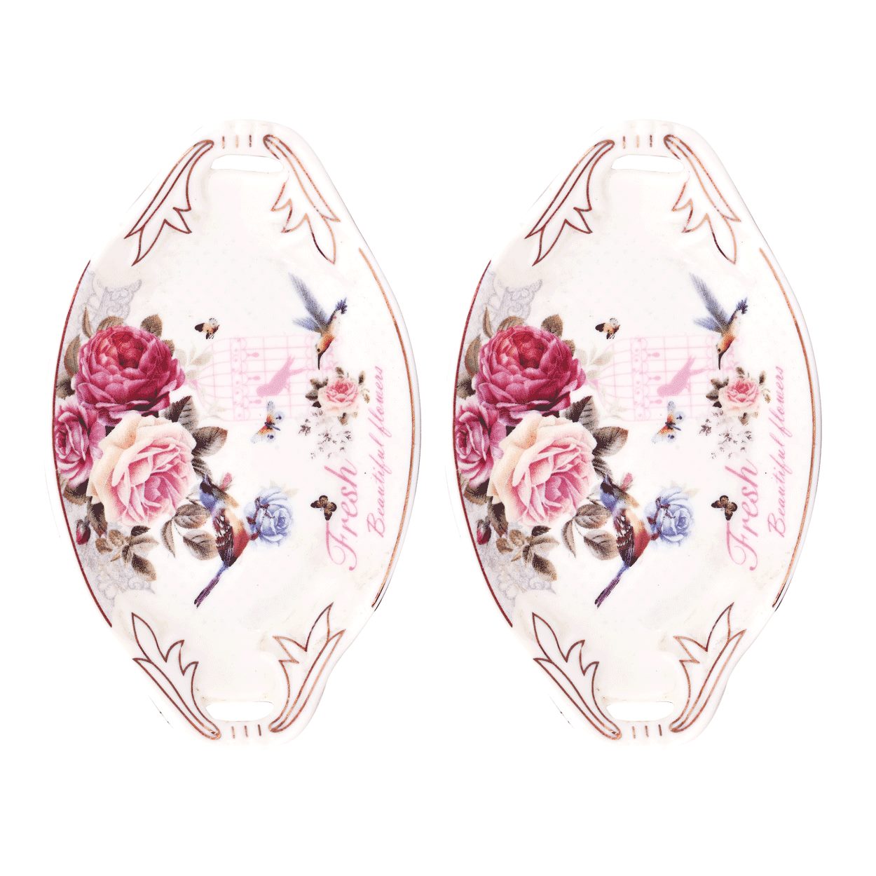 8822-(4).gif-kb White Premium Ceramic Serving Tray Oval Shape Pack Of 2 - Image 1