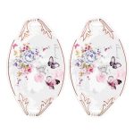 White Premium Ceramic Serving Tray Oval Shape Pack Of 2