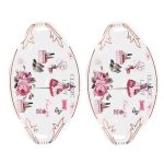 White Premium Ceramic Serving Tray Oval Shape Pack Of 2
