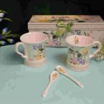 Tropical Garden Bloom Ceramic Mug With spoon Set Of 2 - Image 2