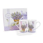 Lavender set of 2 Mugs with spoon - Image 2