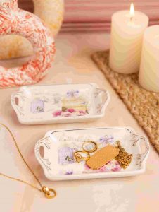 White Premium Ceramic Serving Tray Round Shape Pack Of 2 - Image 3