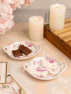 White Premium Ceramic Serving Tray Round Shape Pack Of 2 - Image 3