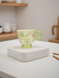 Ceramic Tulip Cup CY-543 Green - Image 6