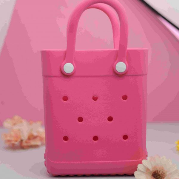 Waterproof Silicone Tote Bag Lightweight & Washable 004 ( Dark Pink )