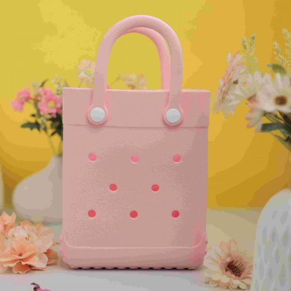 Waterproof Silicone Tote Bag Lightweight & Washable 004 ( Light Pink )