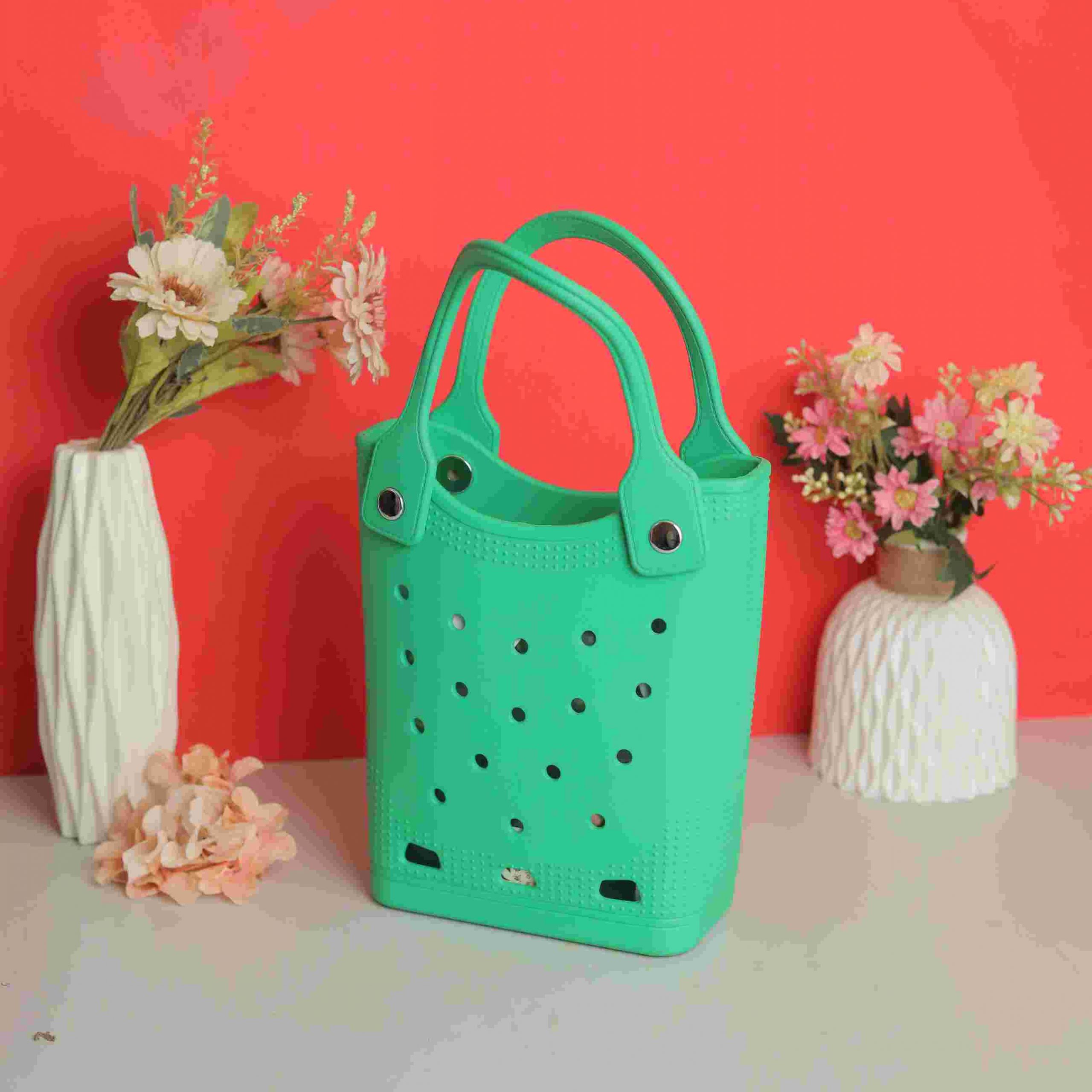 RAJ_1189 Waterproof Silicone Tote Bag Lightweight & Washable 009 ( Green ) - Image 1