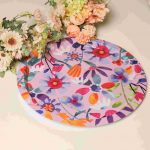 Floral Fantasy Round Serving Tray pack of 4 - Image 3