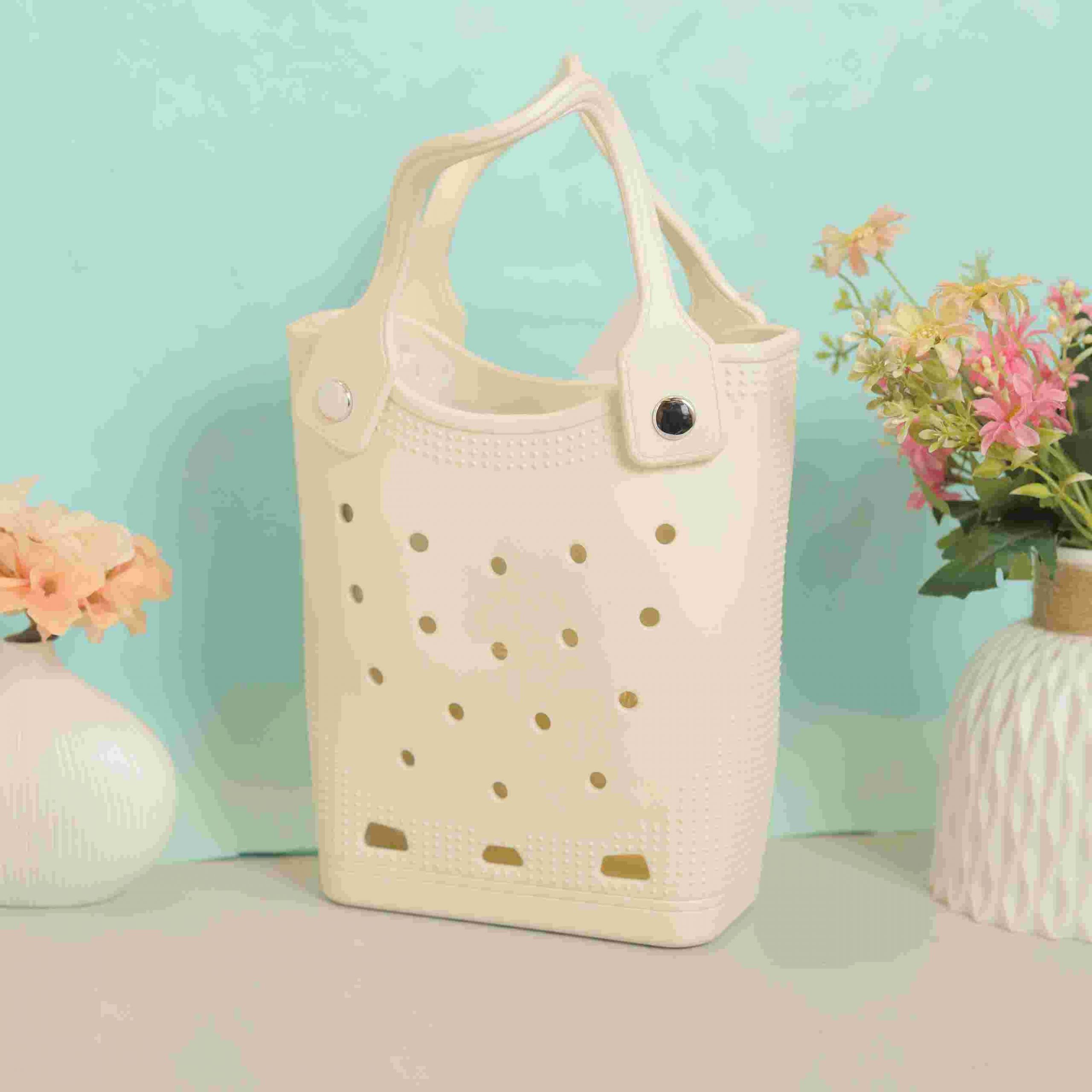 RAJ_1266 Waterproof Silicone Tote Bag Lightweight & Washable 009 ( White ) - Image 1