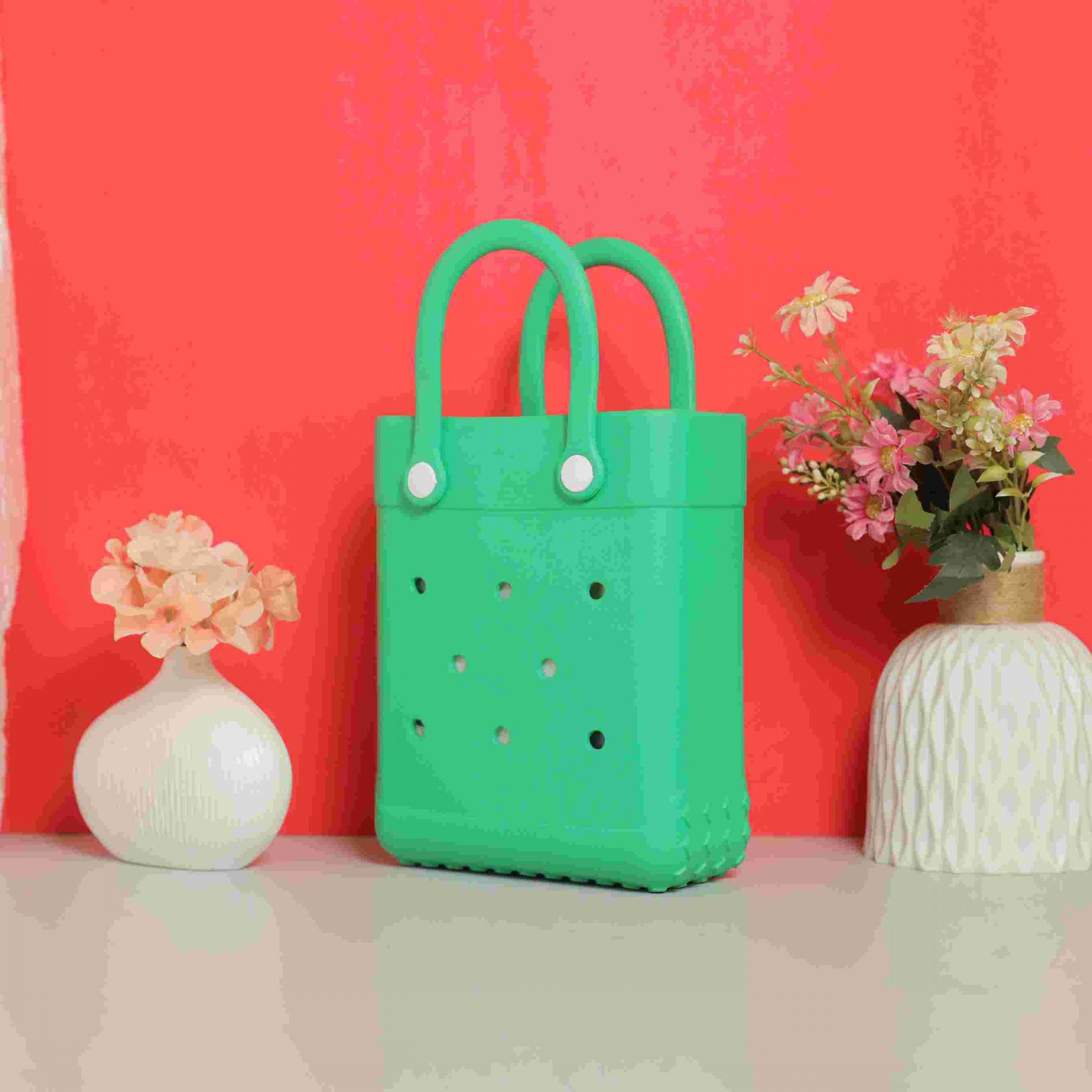 RAJ_1277 Waterproof Silicone Tote Bag Lightweight & Washable 004 ( Green ) - Image 1