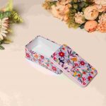 Floral Print Mini Rectangle Tin Box ( Pack Of 5 ) - Image 4