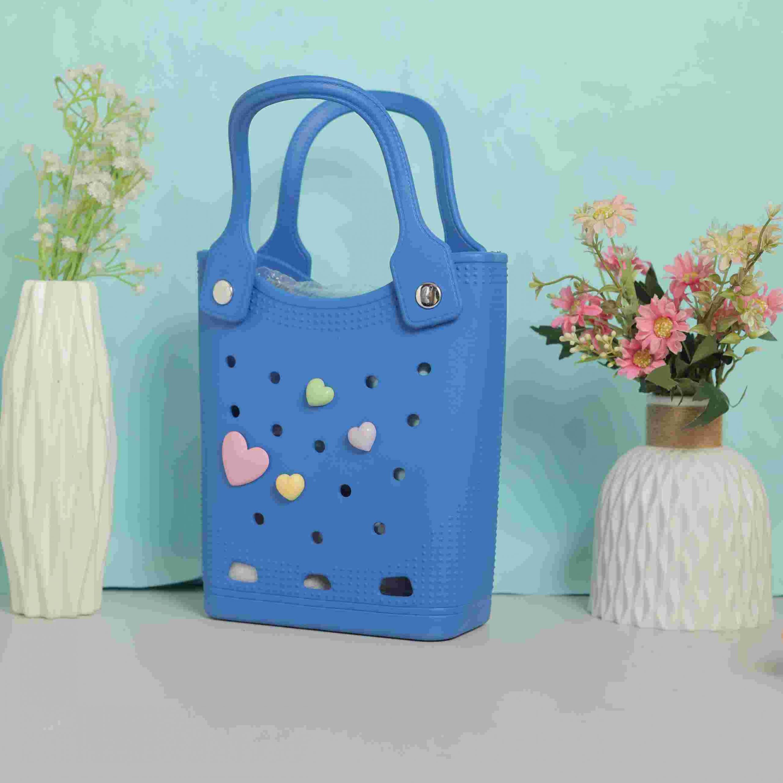 RAJ_1296 Waterproof Silicone Tote Bag Lightweight & Washable 009 ( Blue ) - Image 1