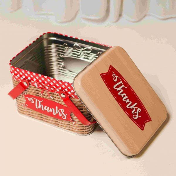 Thank You Gift Tin Box Red