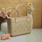 Waterproof Silicone Tote Bag Lightweight & Washable 006 ( Light Brown )