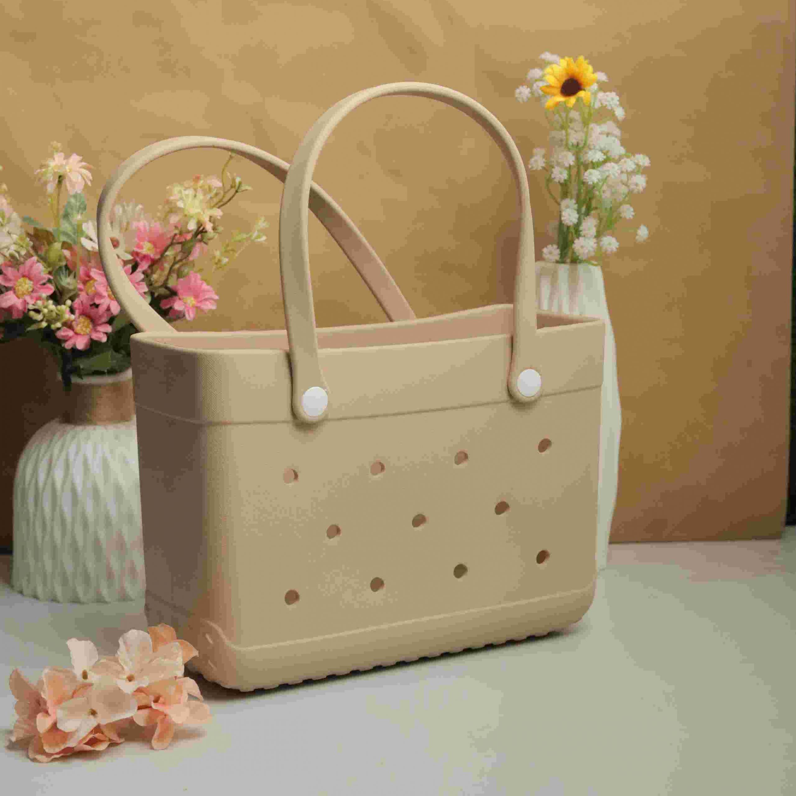 RAJ_1525 Waterproof Silicone Tote Bag Lightweight & Washable 006 ( Light Brown ) - Image 1