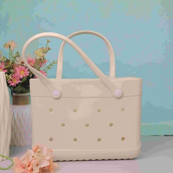 Waterproof Silicone Tote Bag Lightweight & Washable 006 ( White )