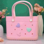 Waterproof Silicone Tote Bag Lightweight & Washable 006 ( Light Pink )