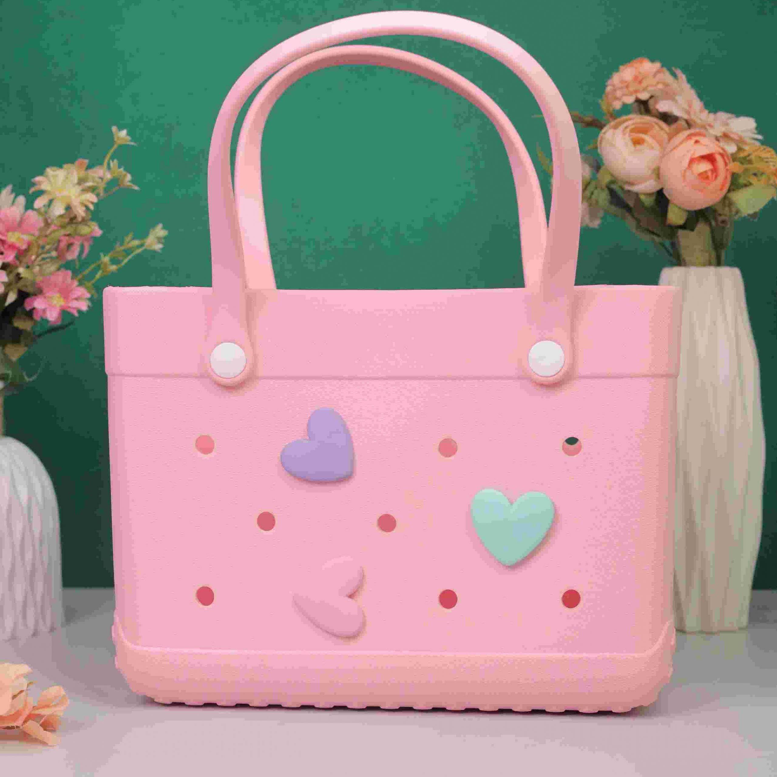 RAJ_1543 Waterproof Silicone Tote Bag Lightweight & Washable 006 ( Light Pink ) - Image 1