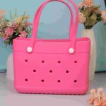 Waterproof Silicone Tote Bag Lightweight & Washable 006 ( Dark Pink )