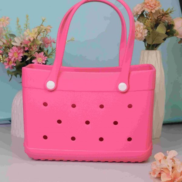 Waterproof Silicone Tote Bag Lightweight & Washable 006 ( Dark Pink )