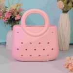 Waterproof Silicone Tote Bag Lightweight & Washable 003 ( Light Pink )
