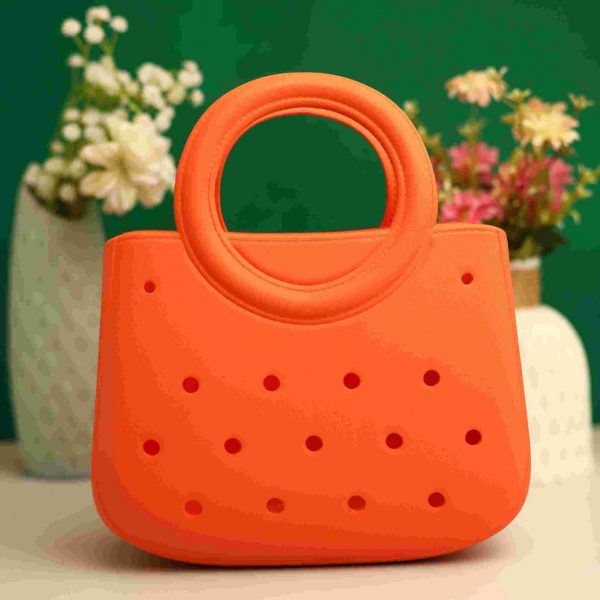 Waterproof Silicone Tote Bag Lightweight & Washable 003 ( Orange )