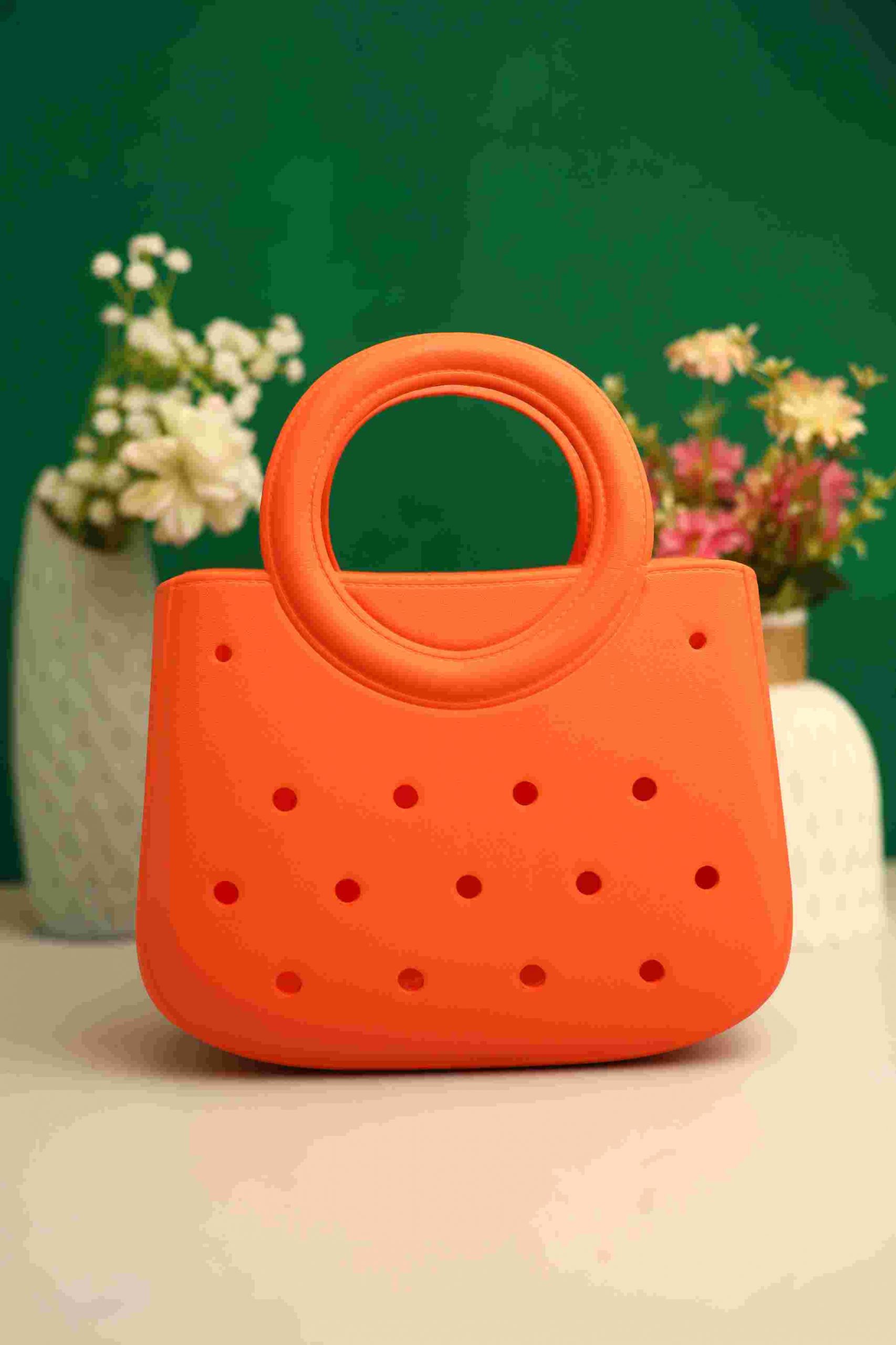 RAJ_1775 Waterproof Silicone Tote Bag Lightweight & Washable 003 ( Orange ) - Image 1